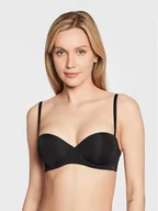 Biustonosze - Calvin Klein Underwear Biustonosz bardotka 000QF5677E Czarny - miniaturka - grafika 1