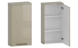 Szafka nad Pralkę RON 45 cm D90 Prawa - Cappuccino Wysoki Połysk - Uchwyty Chromowane - Szafki łazienkowe - miniaturka - grafika 1