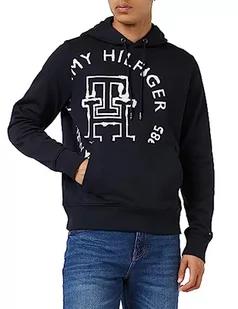 Tommy Hilfiger Męska bluza z kapturem Monogram Ink Roundel z kapturem, pustynne niebo, L, Pustynne niebo, L - Bluzy męskie - miniaturka - grafika 1