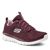 Buty sportowe damskie - Skechers Buty Get Connected 12615/WINE Wine 1 - miniaturka - grafika 1