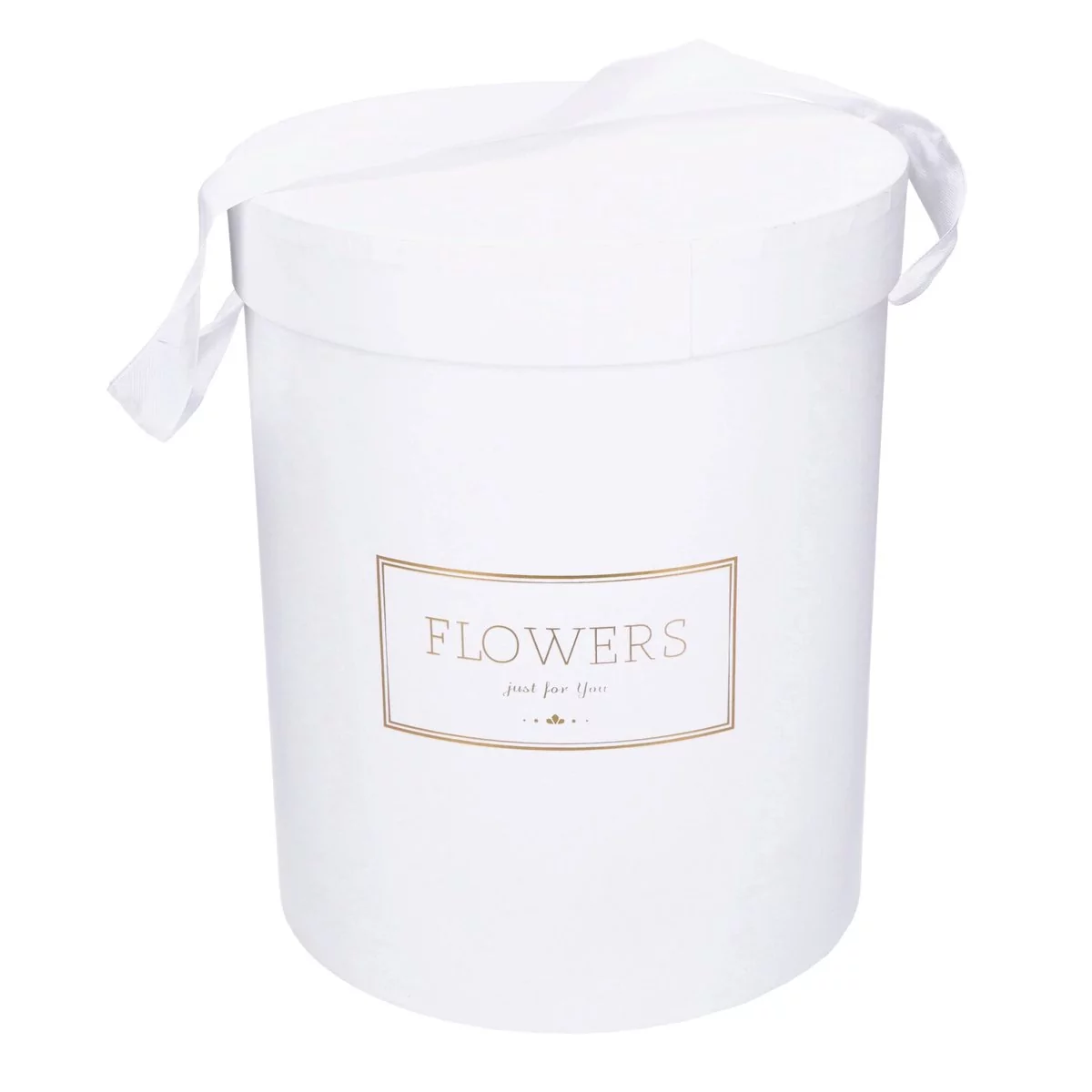 Flowerbox Pudełko Na Kwiaty Okrągłe Białe 12X15Cm Kompozycje Kwiatowe Na Prezent