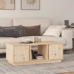 vidaXL Stolik kawowy, 110x50x40 cm, lite drewno sosnowe - Ławy i stoliki kawowe - miniaturka - grafika 1