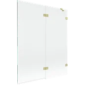 Parawany nawannowe - Mexen Lunar parawan nawannowy 2-skrzydłowy prawy 140 x 150 cm, transparent, złoty szczotkowany - 897-140-100-55-00-P - miniaturka - grafika 1