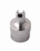 Dętki rowerowe - 2K, Kapturek wentyla z kluczem do regulacji zaworu, srebrny - miniaturka - grafika 1