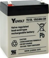 Akumulatory ogólnego zastosowania - Akumuliatorius AGM YUASA Yuvolt 5Ah 12V F2 VRLA pakuoteje 10 - miniaturka - grafika 1