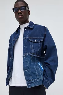 Karl Lagerfeld Jeans kurtka jeansowa męska kolor granatowy przejściowa oversize - Kurtki męskie - miniaturka - grafika 1