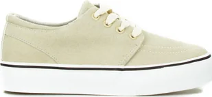 Estetino Tenisówki na platformie zamszowe beżowe-37 - Trampki damskie - miniaturka - grafika 1