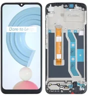 Części serwisowe do telefonów - Wyświetlacz LCD + ekran dotykowy Realme C21Y C25Y RMX3261 RMX3263 (Regenerowany) Ramka czarna - miniaturka - grafika 1
