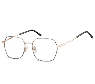 Okulary zerówki oprawki optyczne 913B różowe złoto + czerń - Okulary korekcyjne, oprawki, szkła - miniaturka - grafika 1