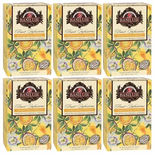 BASILUR Fruit Infusions - Owocowa herbata bezkofeinowa z aromatem marakui, mandarynki i cytrusów, w saszetkach 20 x 2 g x6 - Herbata - miniaturka - grafika 1