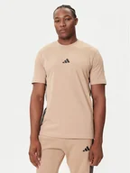 Koszulki męskie - adidas T-Shirt Essentials 3-Stripes JX0734 Beżowy Regular Fit - miniaturka - grafika 1