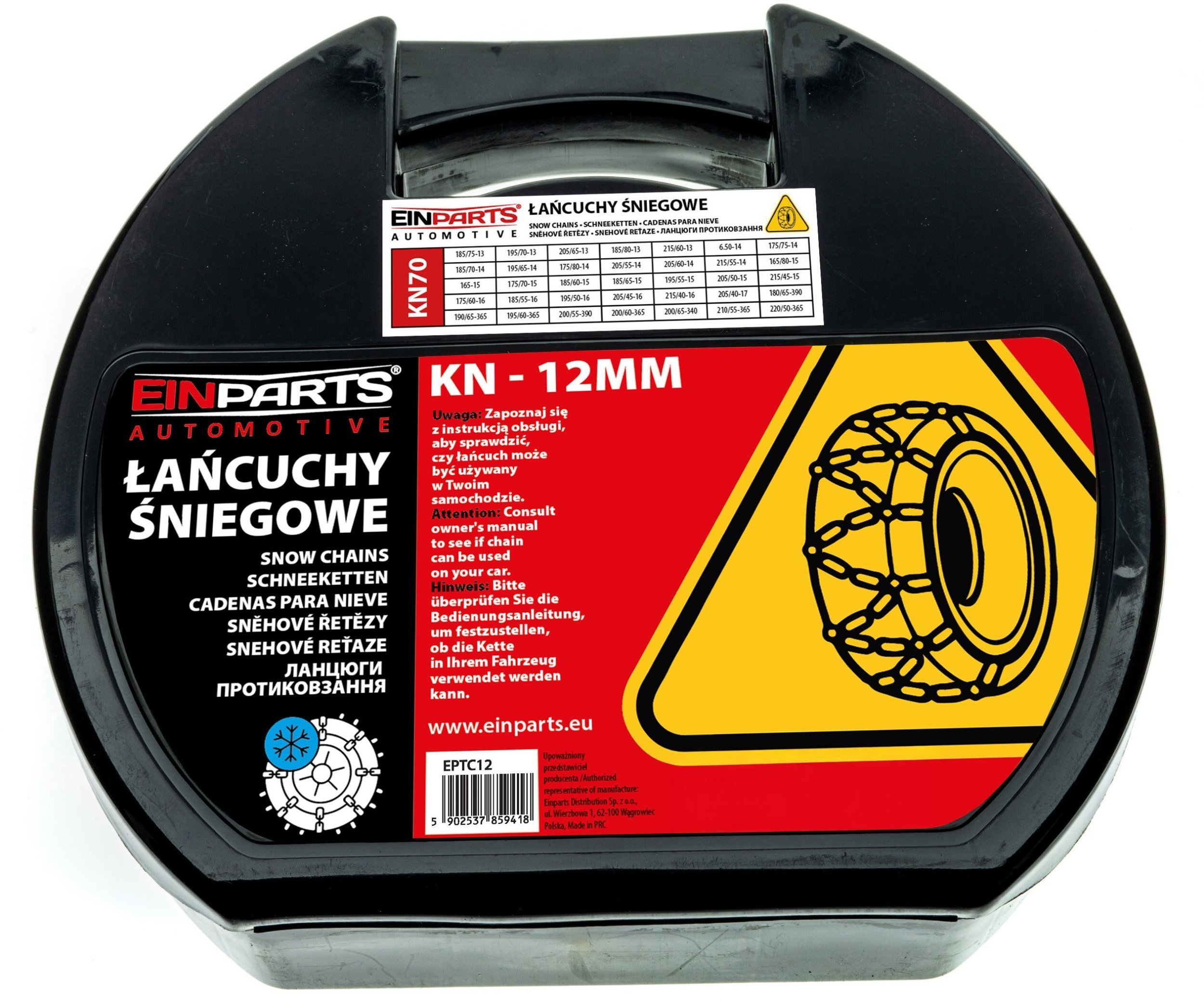 Einparts Automotive EINPARTS ŁAŃCUCHY ŚNIEGOWE 12 MM DO OPNY UNIWERSALNE Z NAPINANIEM DWA ETAPY