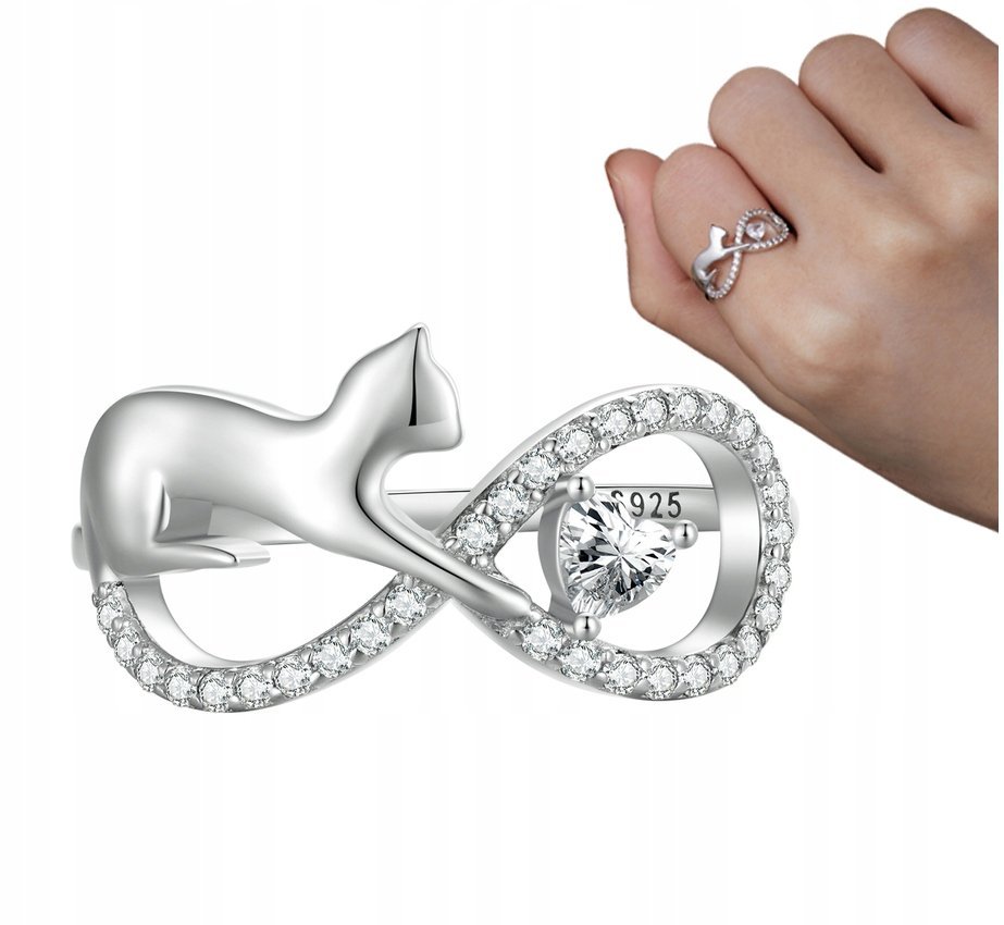 Pierścionek Srebrny Nieskończoność Pierścionek 12