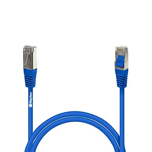 Waytex 32064 - kabel sieciowy (1 m, Cat5e, F/UTP (FTP), RJ-45, RJ-45, niebieski)