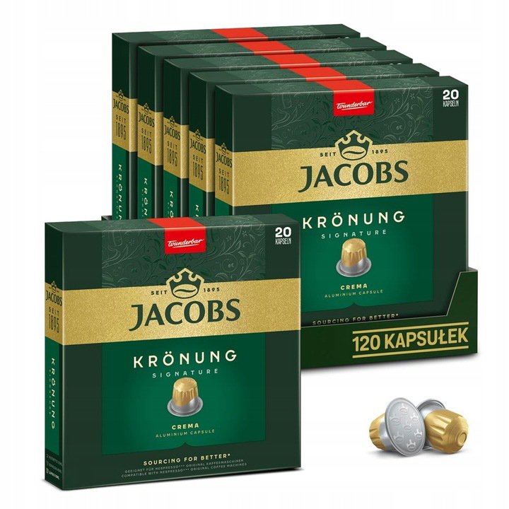 Kapsułki do Nespresso(r)* Jacobs Kronung 5+1 Gratis! [120 kaw]