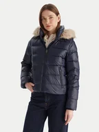 Kurtki damskie - Tommy Hilfiger Kurtka puchowa WW0WW47354 Granatowy Slim Fit - miniaturka - grafika 1
