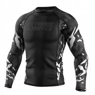 Kimona, stroje i obuwie - Extreme Hobby Rashguard długi rękaw Black Panther Czarno-Biały M - miniaturka - grafika 1
