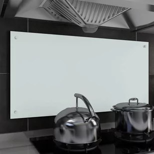 vidaXL Panel ochronny do kuchni, biały, 100x50 cm, szkło hartowane - Akcesoria i części AGD - miniaturka - grafika 1
