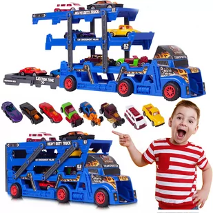 Tir Ciężarówka Z Lawetą 3 Poziomy Wyrzutnia 8 Autek U533N - Zabawy w naśladowanie dorosłych - miniaturka - grafika 1