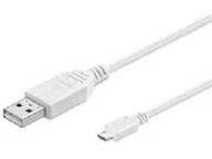 Kable USB - MicroConnect USB A  Micro USB B 5P 1,8 m White USBABMICRO18W - miniaturka - grafika 1