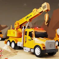 Samochody i pojazdy dla dzieci - ZABAWKOWY DŹWIG Z RUCHOMYM HAKIEM CIĘŻARÓWKA - miniaturka - grafika 1