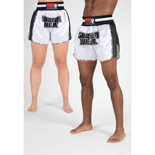 Piru Muay Thai Szorty - Biały/Czarny - Kimona, stroje i obuwie - miniaturka - grafika 1