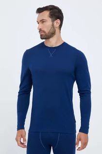 Bielizna sportowa męska - Helly Hansen longsleeve funkcyjny Merino kolor granatowy - grafika 1