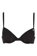 Biustonosze - Emporio Armani Damski biustonosz usuwający półskórę z mikrofibry i koronki push up, czarny, C - miniaturka - grafika 1