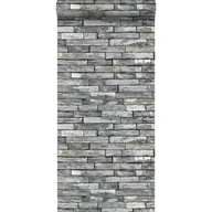 Tapety - Tapeta kawałki drewna szarymIciemnożółtym - 53 cm x 10.05 m - ESTAHOME - miniaturka - grafika 1