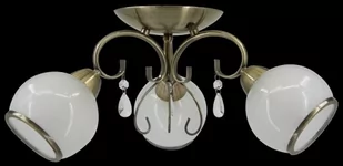 ELEM Lampa sufitowa mosiężna oprawa i kryształki 8875/3 21QG z serii NINA - Lampy sufitowe - miniaturka - grafika 1