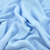 Pasmanteria - Tkanina Muślin double gauze niebieski (Sky blue) - miniaturka - grafika 1