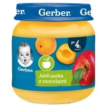 Gerber Deserek Jabłuszka z morelami po 4 miesiącu 125g - Desery dla dzieci - miniaturka - grafika 1