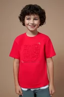 Koszulki dla chłopców - Mayoral t-shirt bawełniany dziecięcy kolor czerwony z aplikacją - miniaturka - grafika 1
