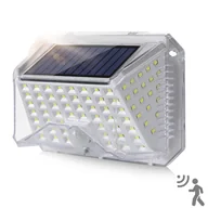 Lampy ogrodowe - Kinkiet solarny z czujnikiem ruchu - wodoodporny IP65 - 90 diod LED, oświetlenie schodowe zewnętrzne, nastrojowe, 120 lumenów - Oświetlenie zewnętrzne - miniaturka - grafika 1