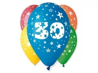 Balony i akcesoria - Balony pastelowe z nadrukiem 30 - mix - 30 cm - 5 szt. - miniaturka - grafika 1