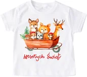 Koszulki dla dziewczynek - Świąteczna dziecięca koszulka santa126 - miniaturka - grafika 1