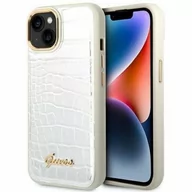 Etui i futerały do telefonów - Guess GUHCP14SHGCRHS iPhone 14 6,1" srebrny/silver hardcase Croco Collection - miniaturka - grafika 1