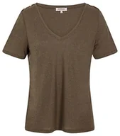 Koszulki i topy damskie - Morgan Damska koszulka z krótkim rękawem z ornamentami DANIC Medium Khaki TXL, Organiczny, XL - miniaturka - grafika 1