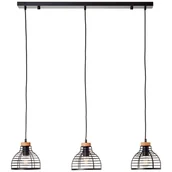 Lampy sufitowe - Brilliant Avia 3-płomienna lampa wisząca czarny/drewno, metal/drewno, 3x A60, E27, 52 W - miniaturka - grafika 1