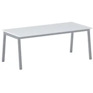 Stoły warsztatowe - B2B Partner Stół PRIMO BASIC z szarosrebrnym stelażem, 2000 x 900 x 750 mm, biały 499070 - miniaturka - grafika 1