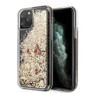 Etui i futerały do telefonów - Guess Etui Liquid Glitter Floating Hearts do iPhone 11 Pro Max złoto-czerwone GUHCN65GLHREGO - miniaturka - grafika 1