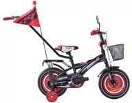 Rowery - Rower dziecięcy 12" Fuzlu Racing czarno-czerwony połysk - miniaturka - grafika 1