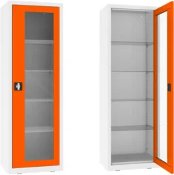 NSML.101.9010.2004 szafa lekarska 1-skrzydłowa 1-komorowa biało-pomarańczowa - Meble i wyposażenie gabinetów medycznych - miniaturka - grafika 1