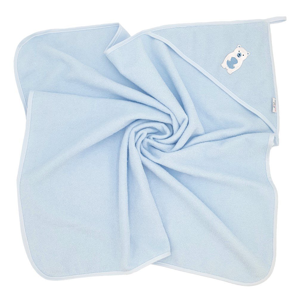 Okrycie z kapturem Bocioland 80 x 80 cm niebieski