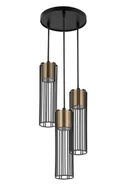 Lampy sufitowe - Fobia lampa wisząca 3-punktowa czarna/złota 33458 - miniaturka - grafika 1