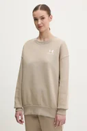 Bluzy damskie - Under Armour bluza damska kolor beżowy z aplikacją - miniaturka - grafika 1
