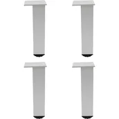 Zawiasy, okucia i inne akcesoria - Nogi meblowe aluminiowe regulowane, zestaw 4 szt., do mebli, sof i stołów, srebrne, 18 cm (zakres regulacji 180-198 mm) - miniaturka - grafika 1