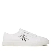 Trampki męskie - Tenisówki Calvin Klein Jeans Essential Vulcanized 1 YM0YM00306 Biały - miniaturka - grafika 1