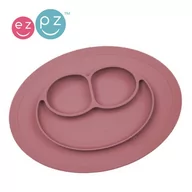 Miseczki i talerzyki dla dzieci - EZPZ Silikonowy talerzyk z podkładką mały 2w1 Mini Mat Mauve - miniaturka - grafika 1