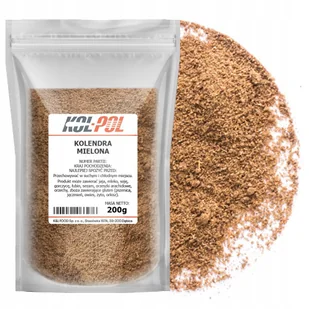 KOLENDRA MIELONA 200g Naturalna aromatyczna przyprawa wysoka jakość Kol-Pol - Przyprawy i zioła sypkie - miniaturka - grafika 1